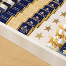 Graduation designed premium chocolate medium leather tray with backdrop