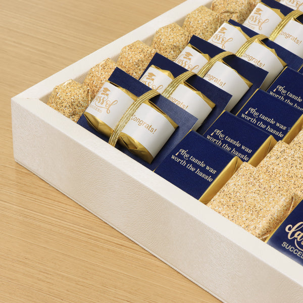 Graduation designed premium chocolate medium leather tray with backdrop