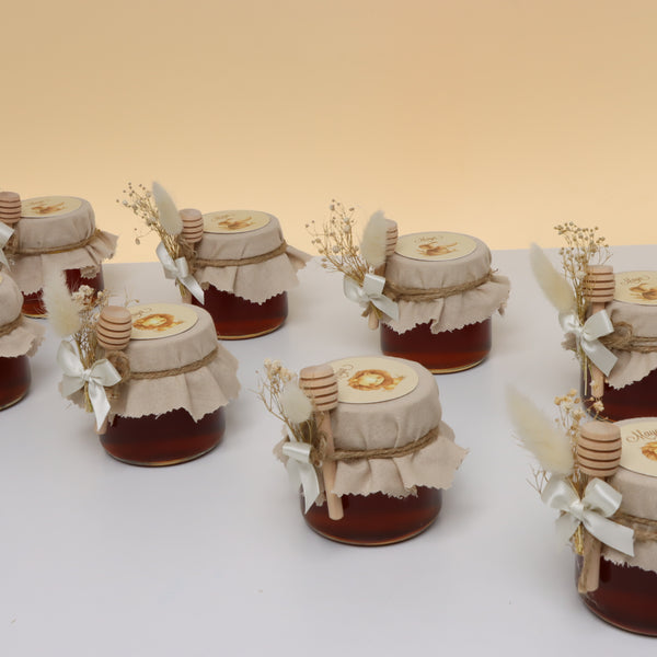 Set of 20 Rustic Baby design decorated honey jar