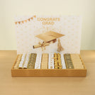 Graduation designed premium chocolate medium leather tray with backdrop