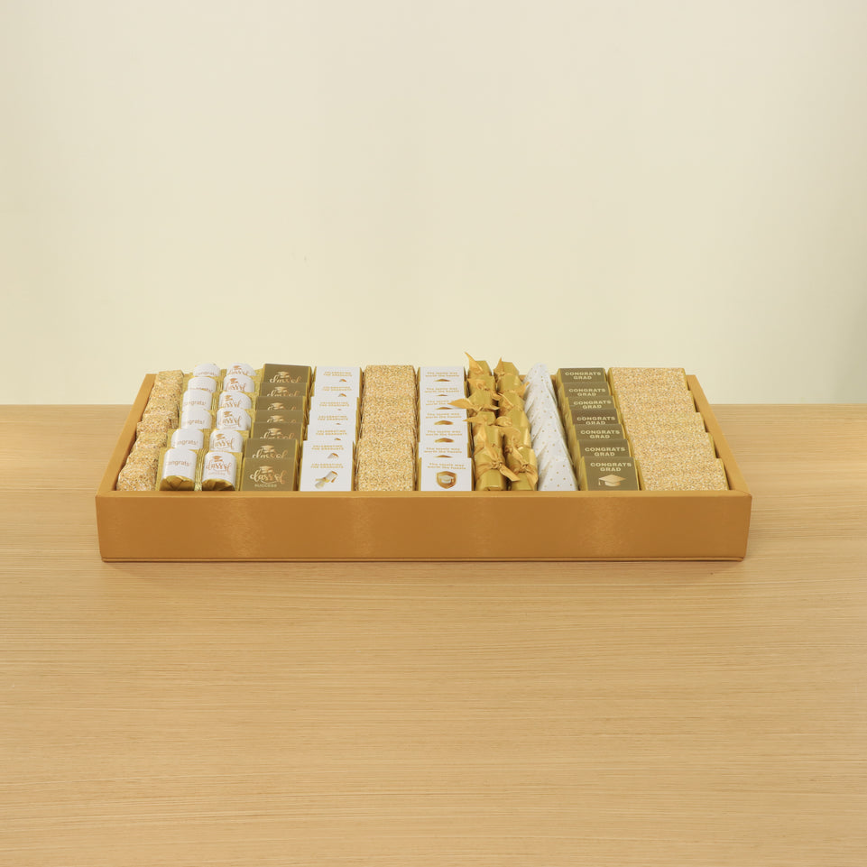 Graduation designed premium chocolate medium leather tray