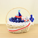 Baby boy nautical theme decorated chocolate medium basket