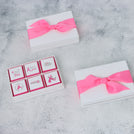 Set of 8 Breast cancer awareness designed chocolate 6-piece hard box