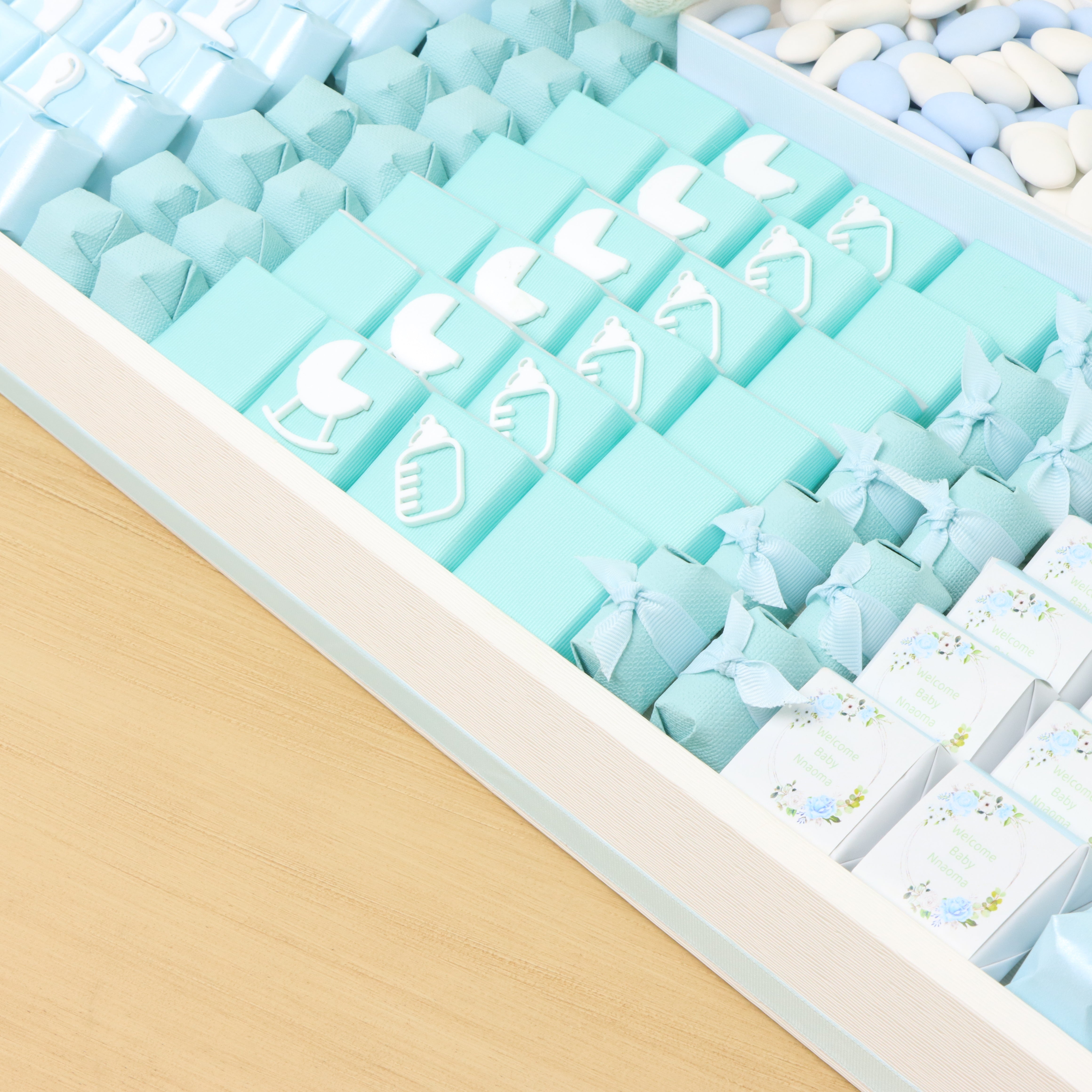 Baby Customized & Acrylic Decorated Chocolate Large Leather Tray