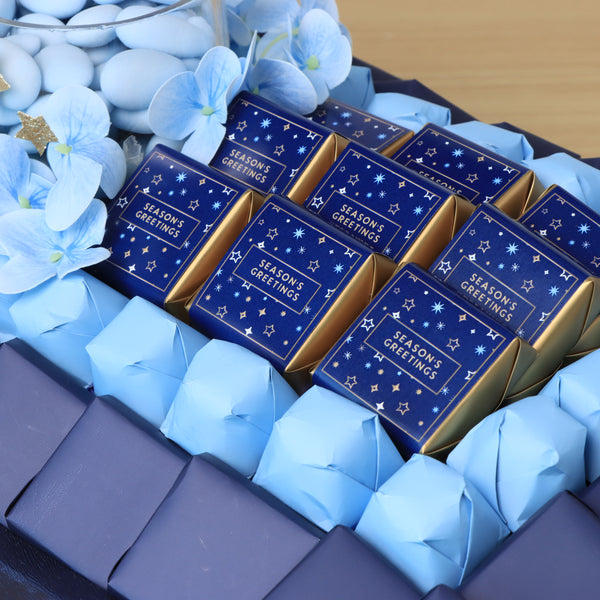 Season's Greetings decorated chocolate medium leather tray
