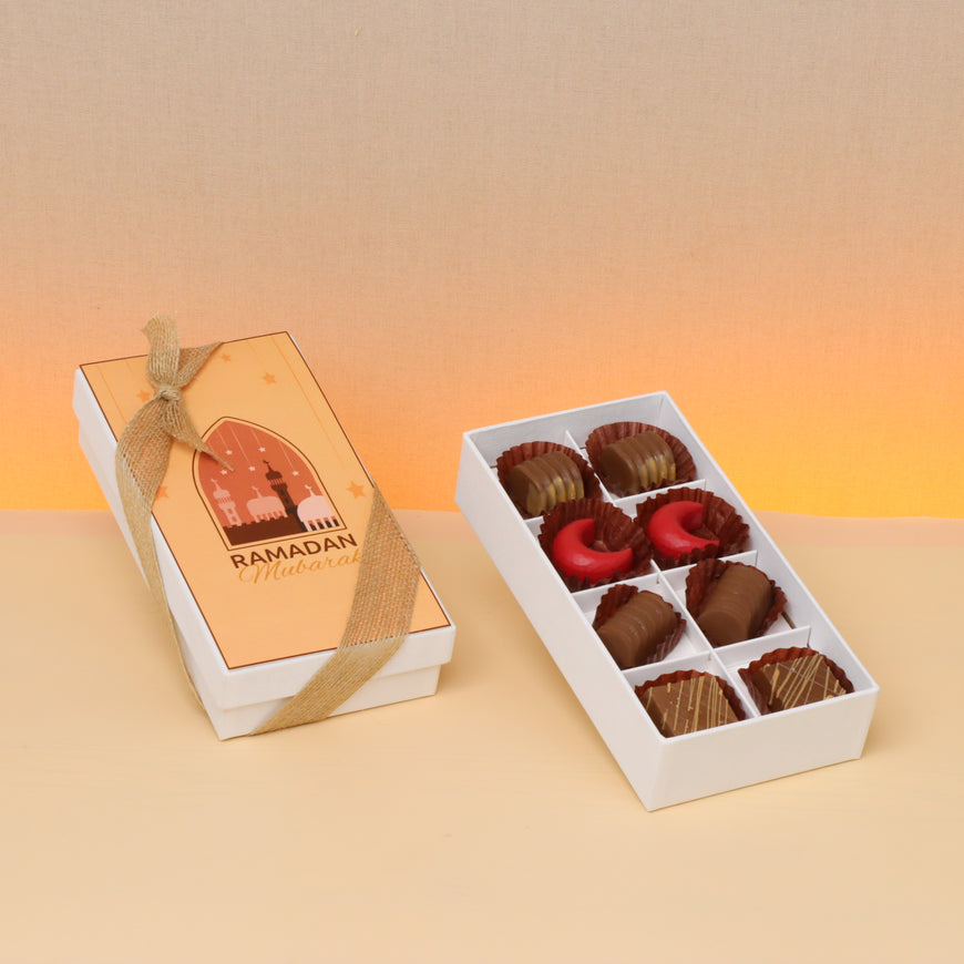 Ramadan Mubarak mosque designed chocolate hard box giveaway
