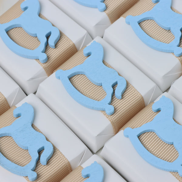 Baby boy rocking horse acrylic decorated chocolate