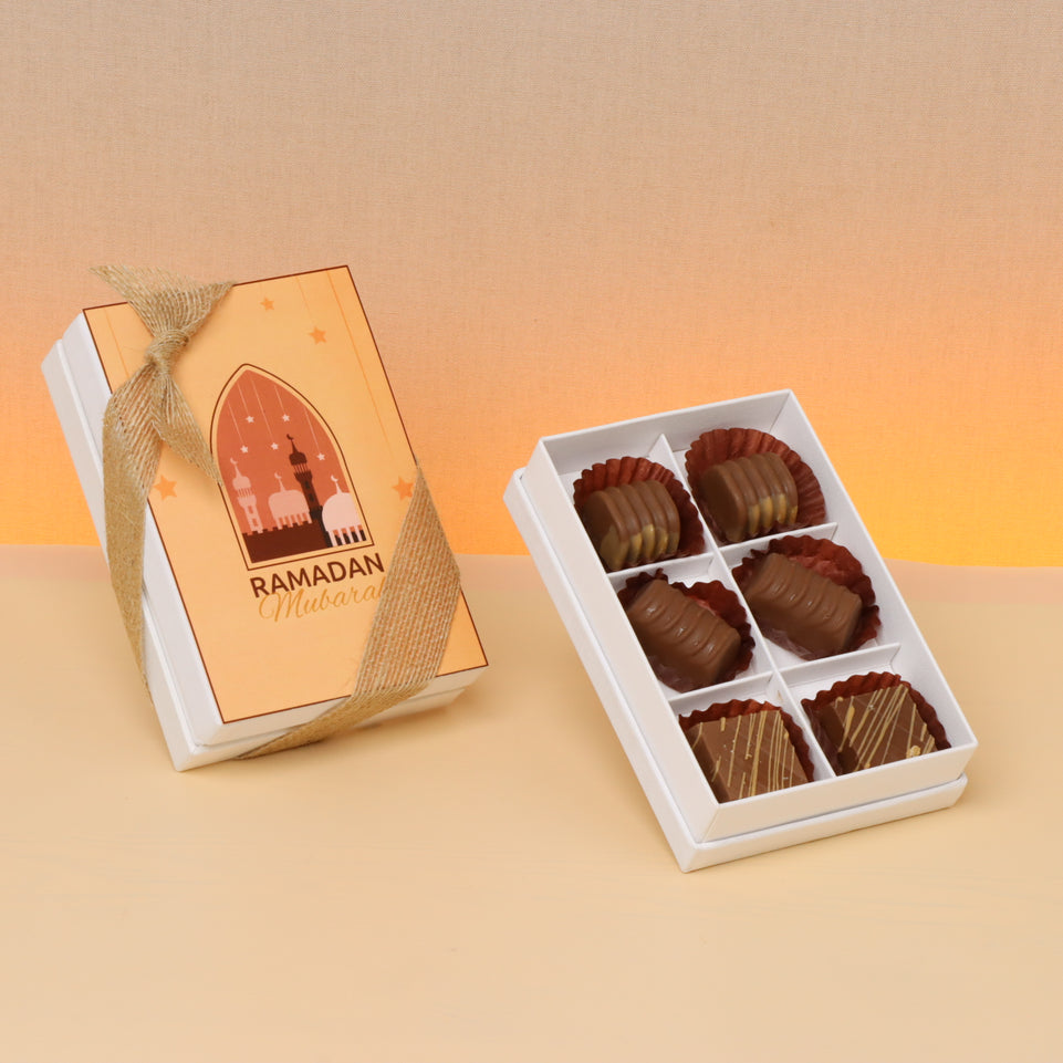 Ramadan mubarak mosque designed chocolate hard box giveaway