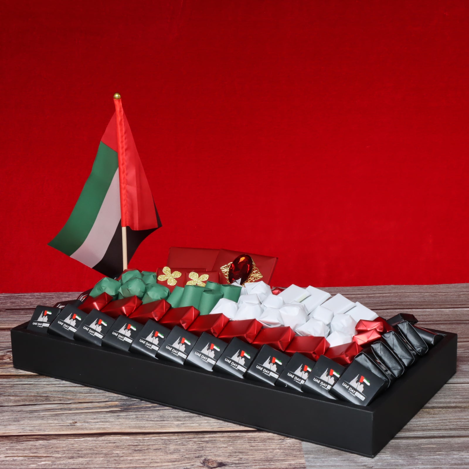 National day designed premium chocolate large leather tray