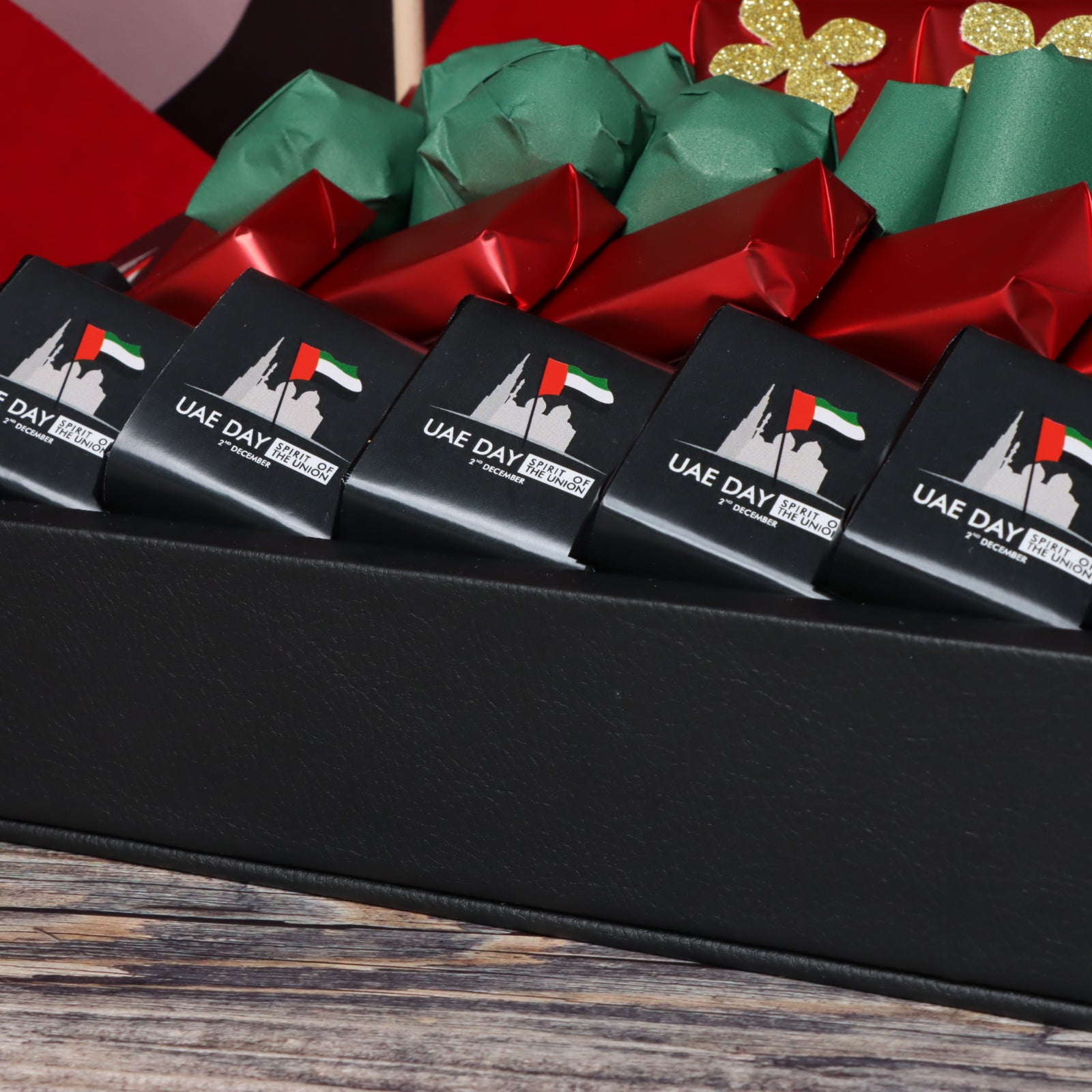 National day designed premium chocolate large leather tray