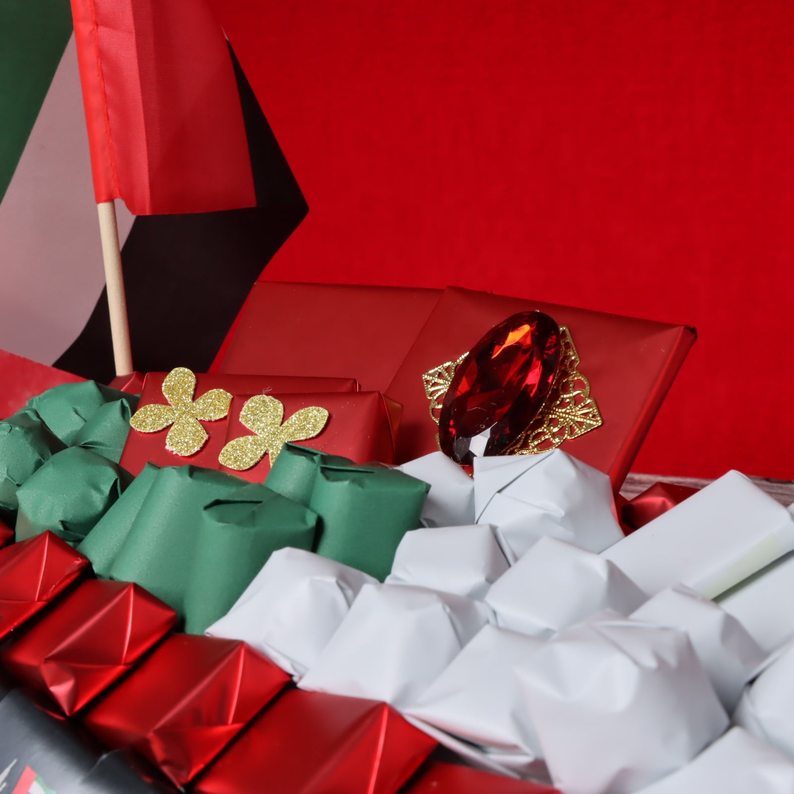 National day designed premium chocolate large leather tray