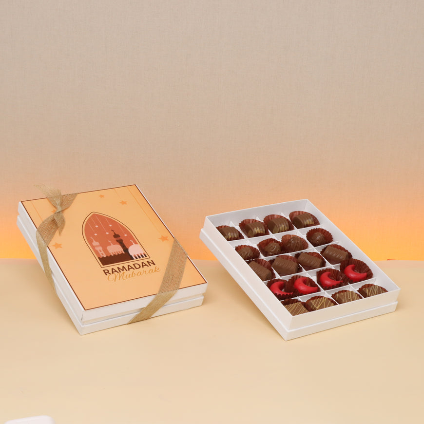 Ramadan mubarak mosque designed chocolate 20-piece hard box