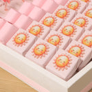 Welcome little one flamingo theme with acrylic backdrop premium chocolate large leather tray