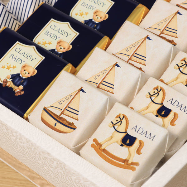 Little gentleman theme with acrylic backdrop premium chocolate large leather tray