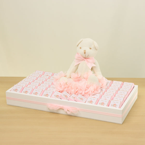 Baby flower designed personalized chocolate medium leather tray