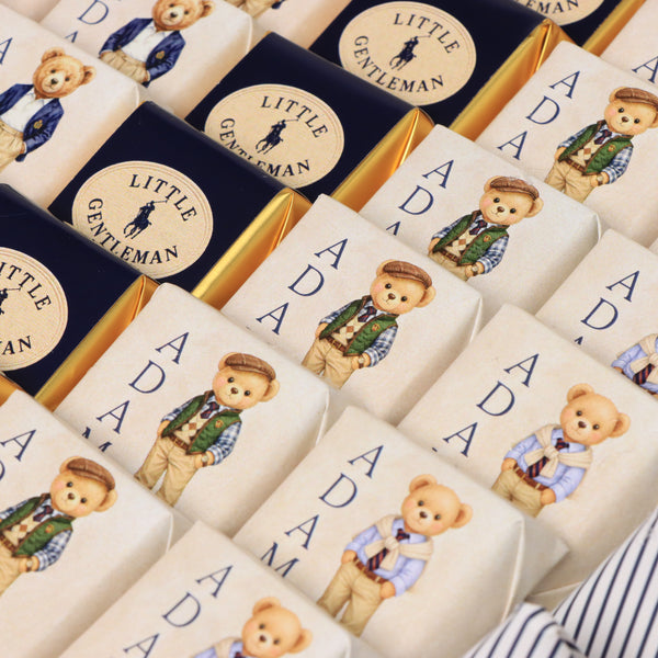 Little gentleman theme with acrylic backdrop premium chocolate large leather tray