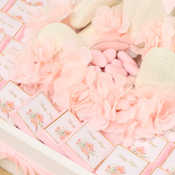 Baby flower designed personalized chocolate medium leather tray