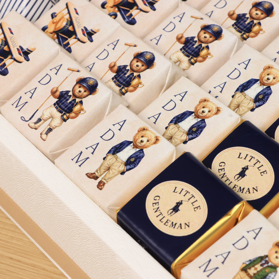 Little gentleman theme with acrylic backdrop premium chocolate large leather tray