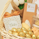 Happy Easter designed premium chocolate cookie macaroon medium basket