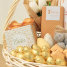 Happy Easter designed premium chocolate and sweets medium basket