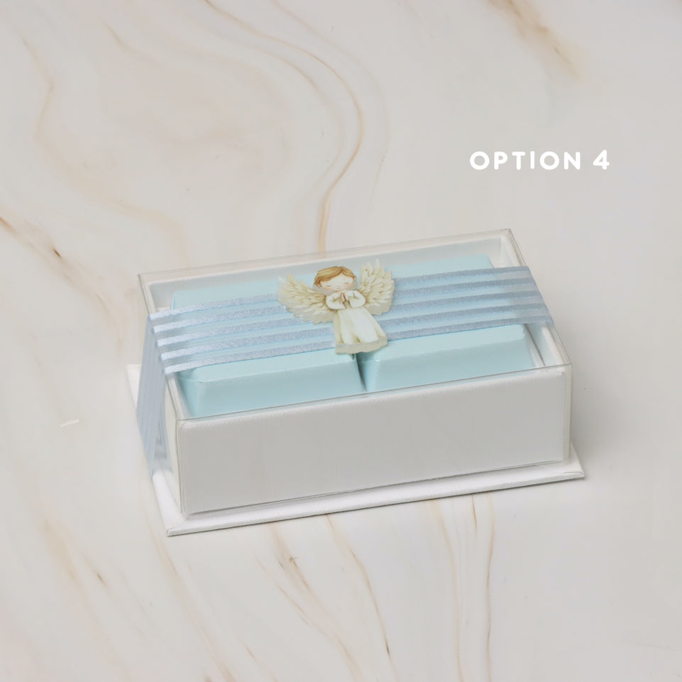 Set of 20 baby acrylic angel decorated premium chocolate top view hard box