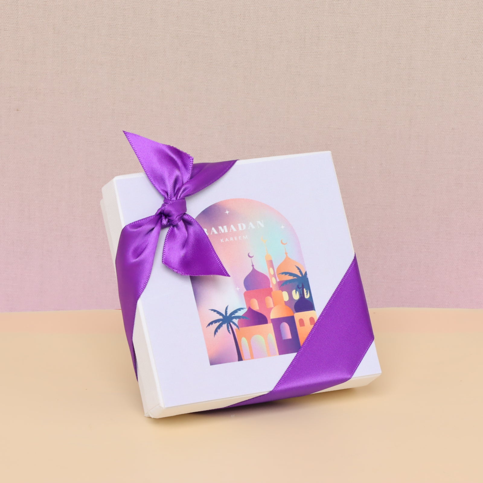 Set of 20 Ramadan Kareem mosque designed chocolate & dates hard box giveaway