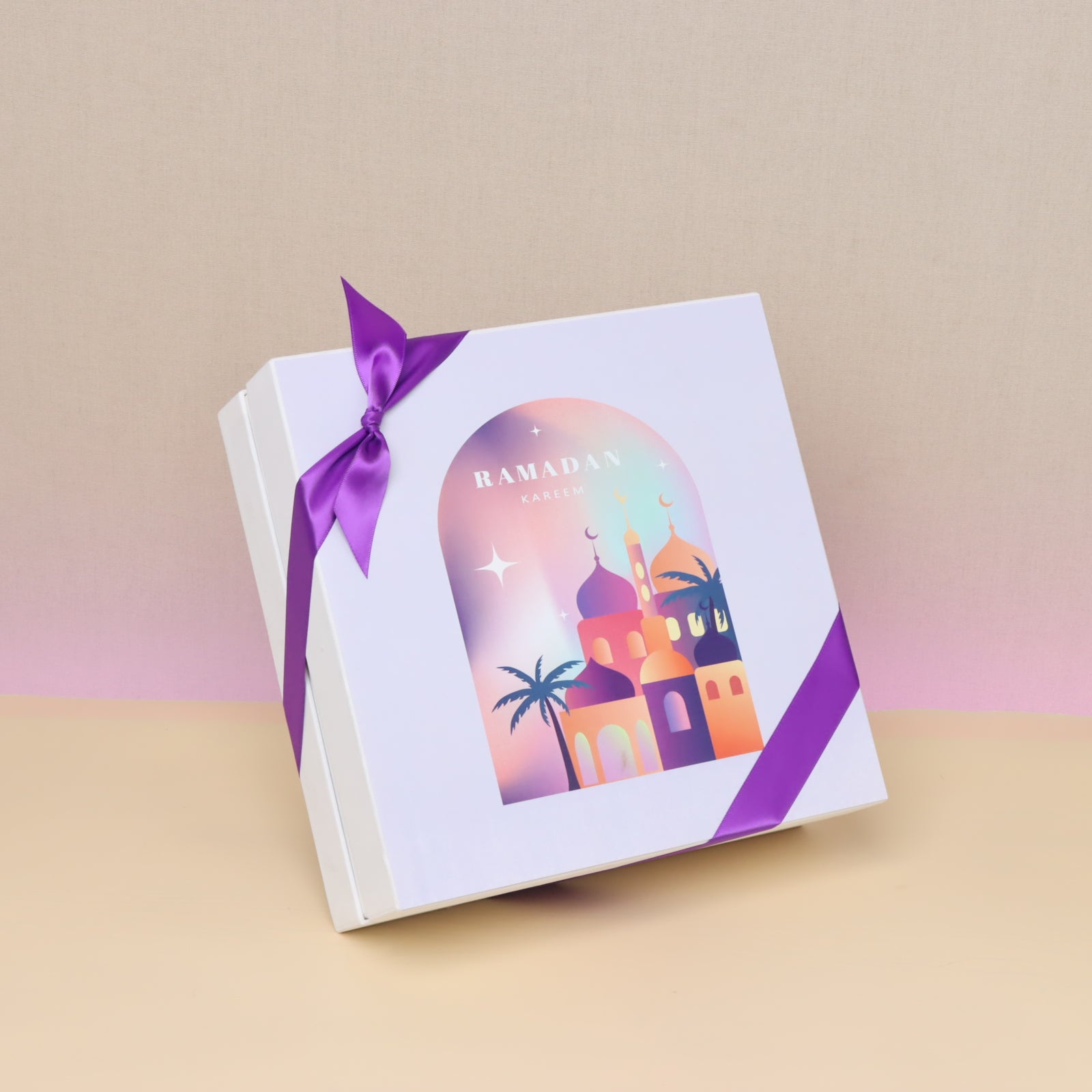 Ramadan kareem mosque designed chocolate & dates hard box