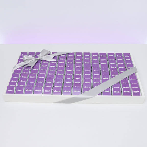 Corporate branded chocolate large leather tray