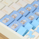 Baby boy carousel themed design premium chocolate large leather tray with acrylic backdrop