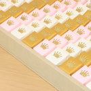 Baby girl crown decorated premium chocolate large leather tray with acrylic backdrop