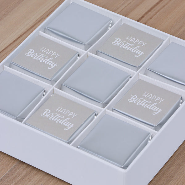"Happy birthday" classic 9-piece chocolate hard box