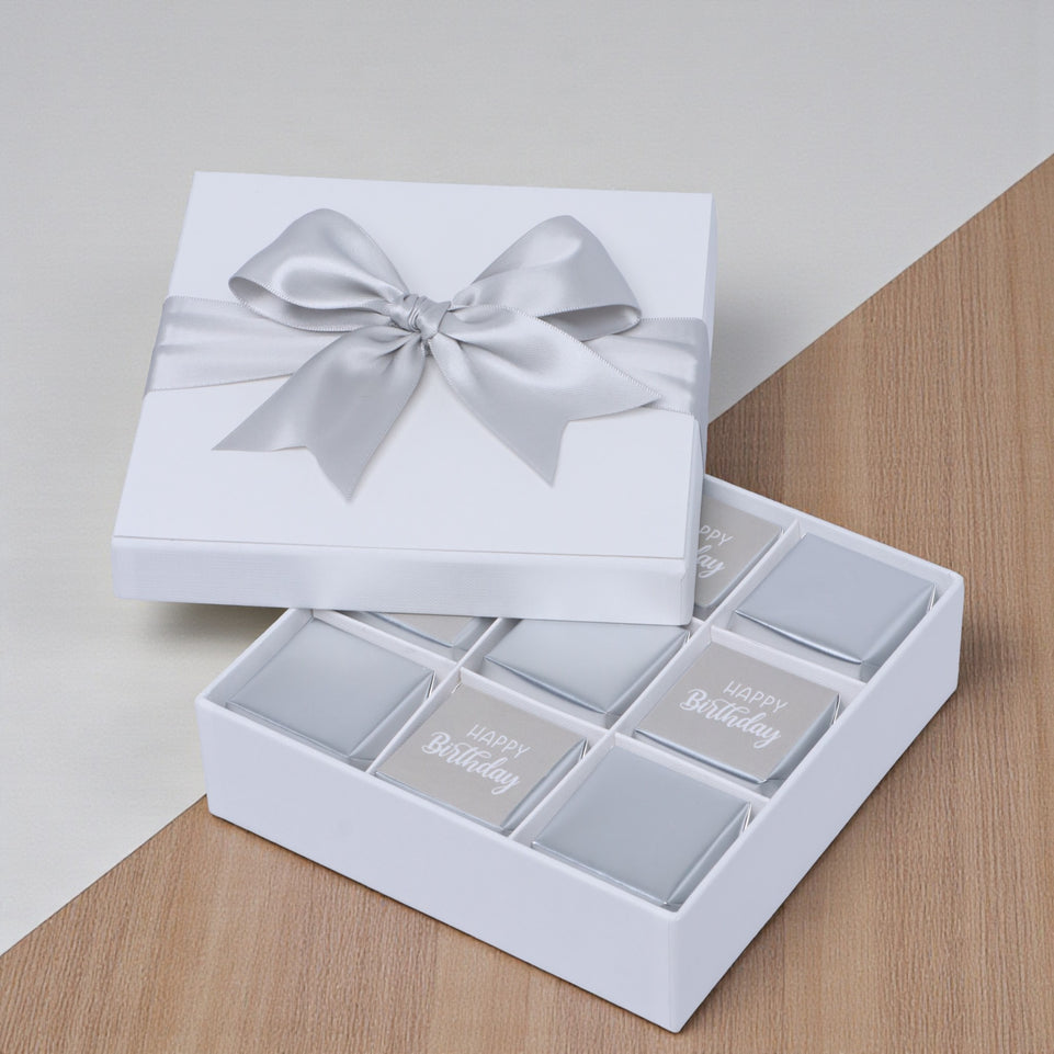 "Happy birthday" classic 9-piece chocolate hard box