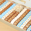 Baby boy crown decorated premium chocolate large leather tray with acrylic backdrop