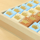 Baby boy acrylic crown decorated premium chocolate leather