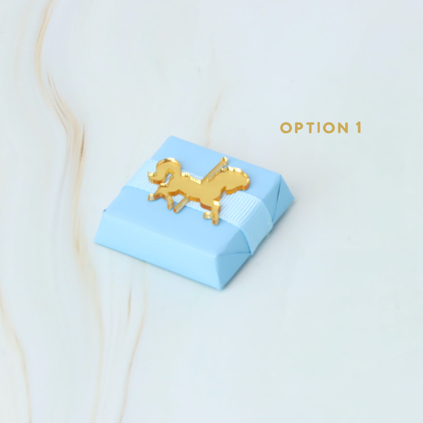 Baby carousel horse acrylic decorated premium chocolate