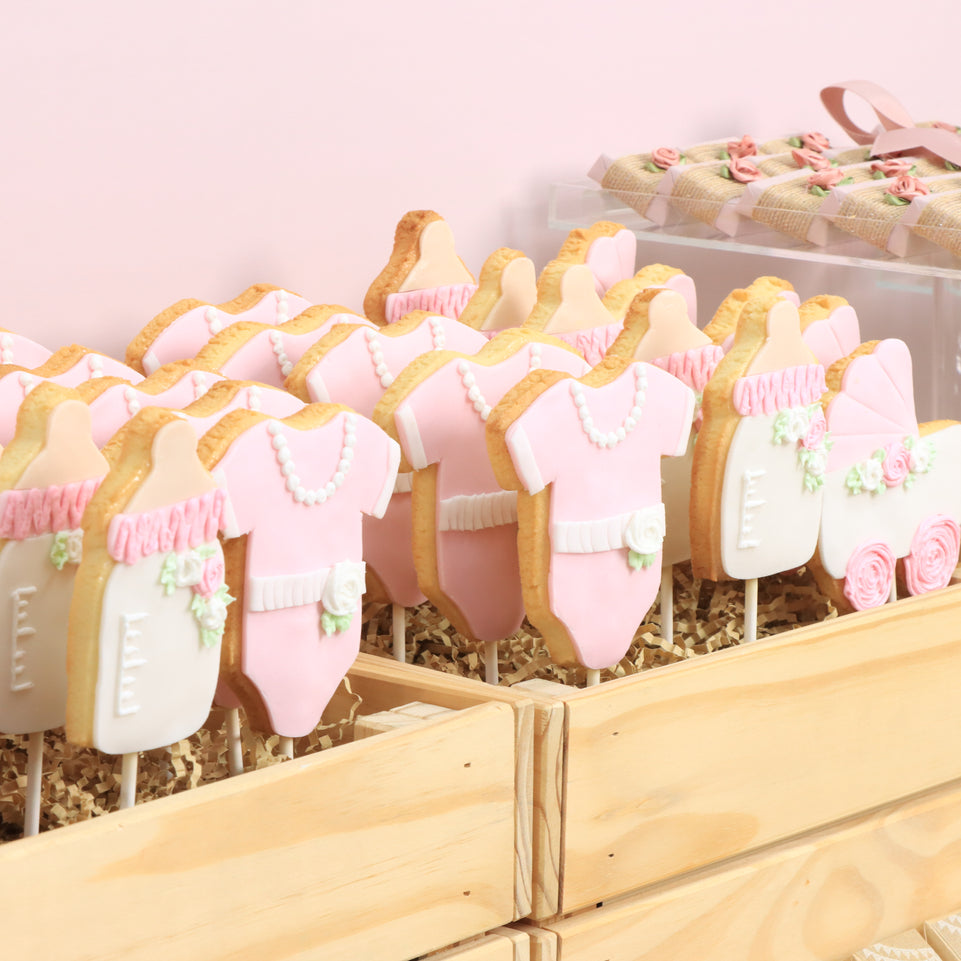 Baby girl personalized decorated premium chocolate set up