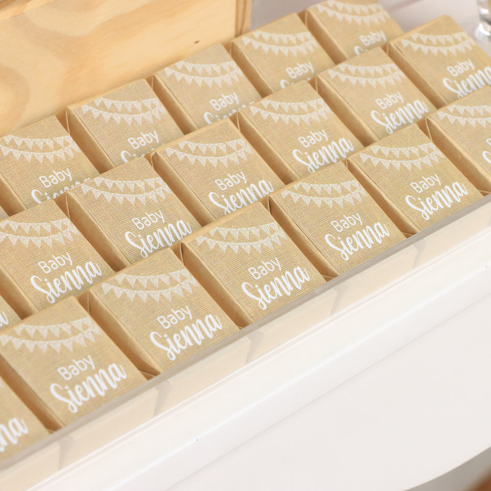 Baby girl personalized decorated premium chocolate set up