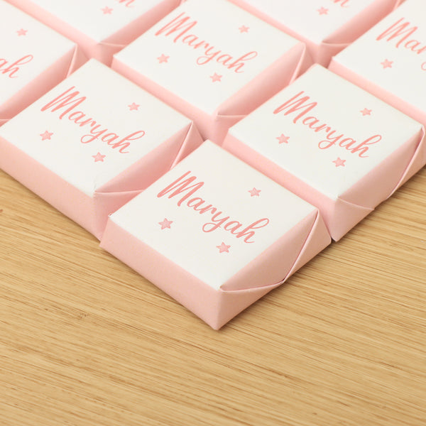 Baby girl star design personalized chocolate