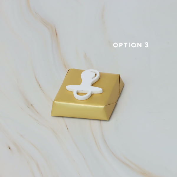 Baby acrylic pacifier decorated premium chocolate