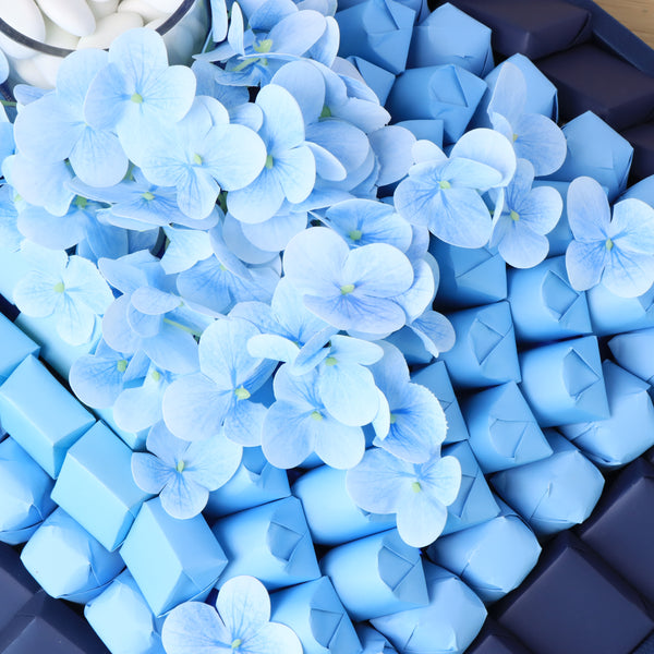 Elegant blue floral decorated chocolate large leather tray