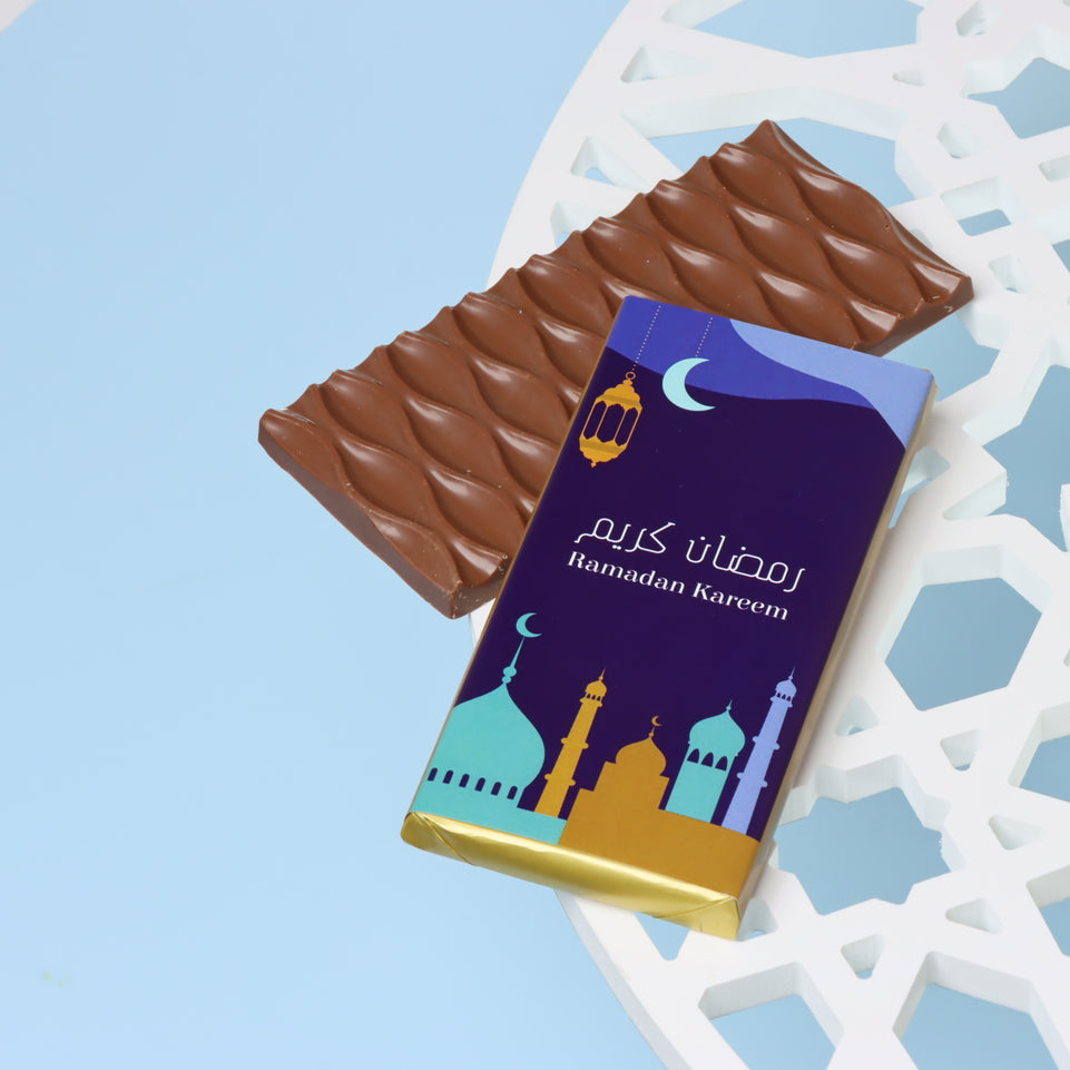 Ramadan kareem mosque designed block premium milk chocolate giveaway