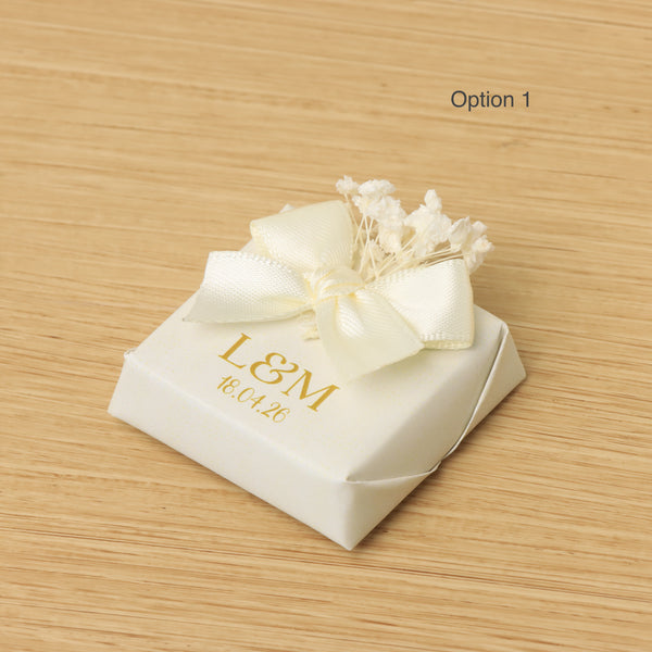 Bridal personalized and ribbon decorated premium loose chocolate