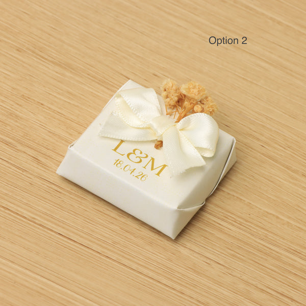 Bridal personalized and ribbon decorated premium loose chocolate