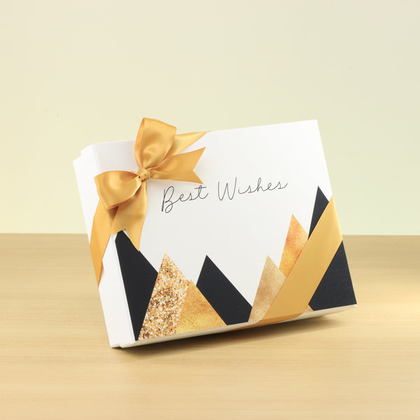 Best wishes geometric designed 12P premium chocolate hard box