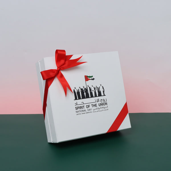 Spirit of the union national day with UAE flag designed 500 grams premium chocolate hard box