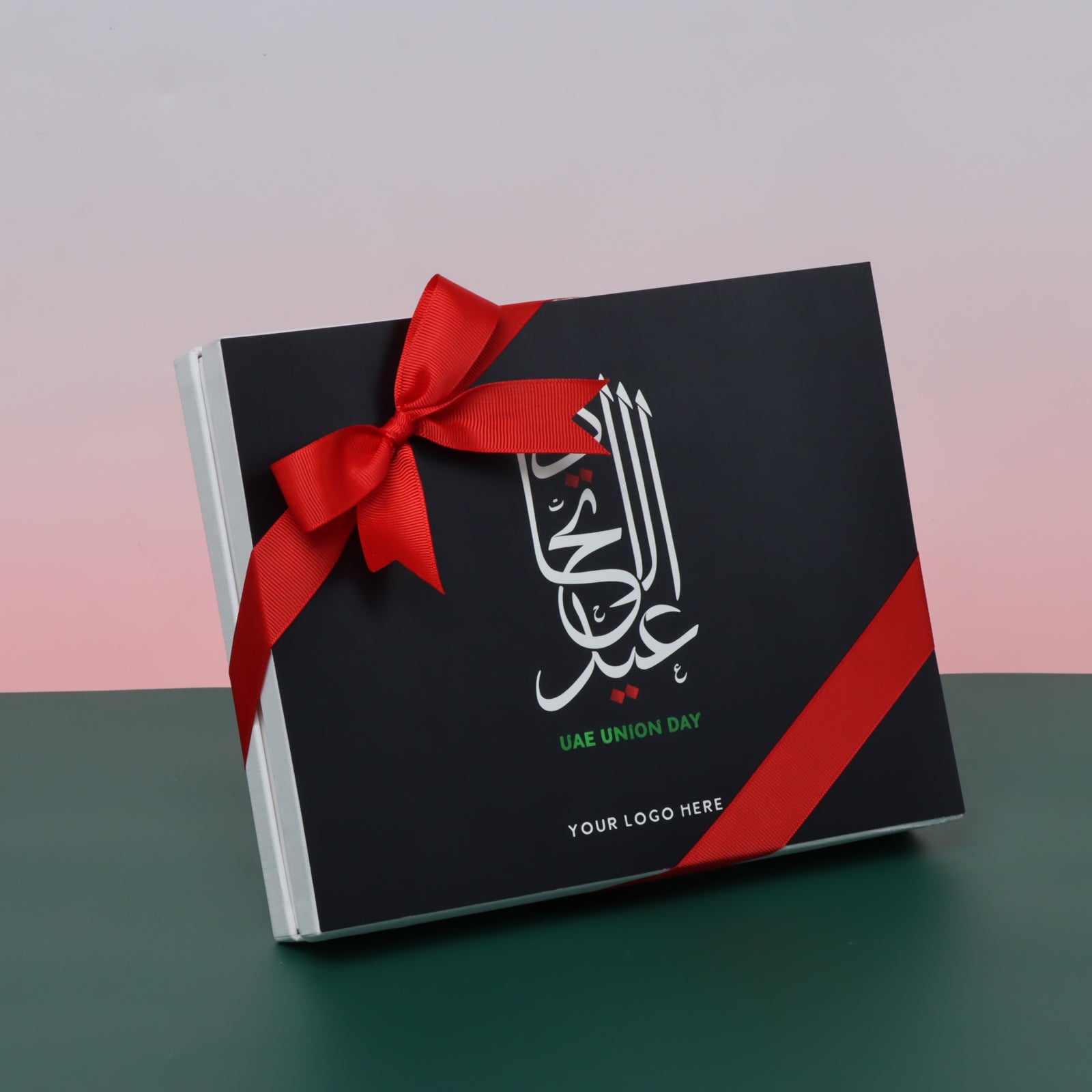 Arabic calligraphy national day with flag designed 20 piece premium chocolate hard box