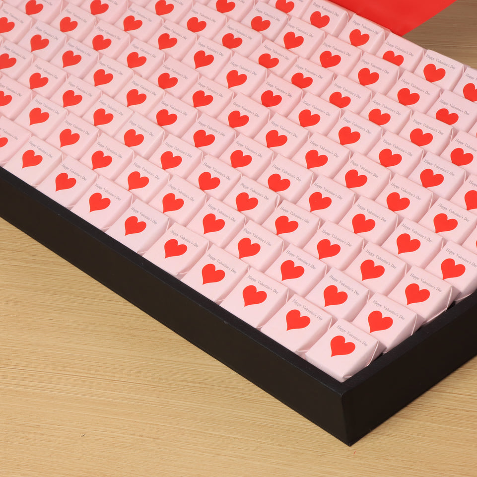 Happy Valentine's Day heart premium chocolate large leather tray