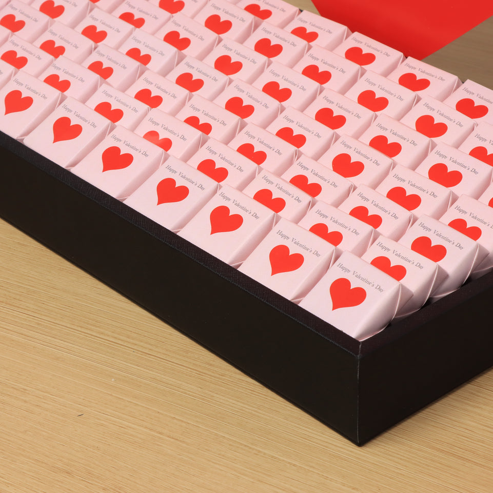 Happy Valentine's Day heart premium chocolate medium leather tray