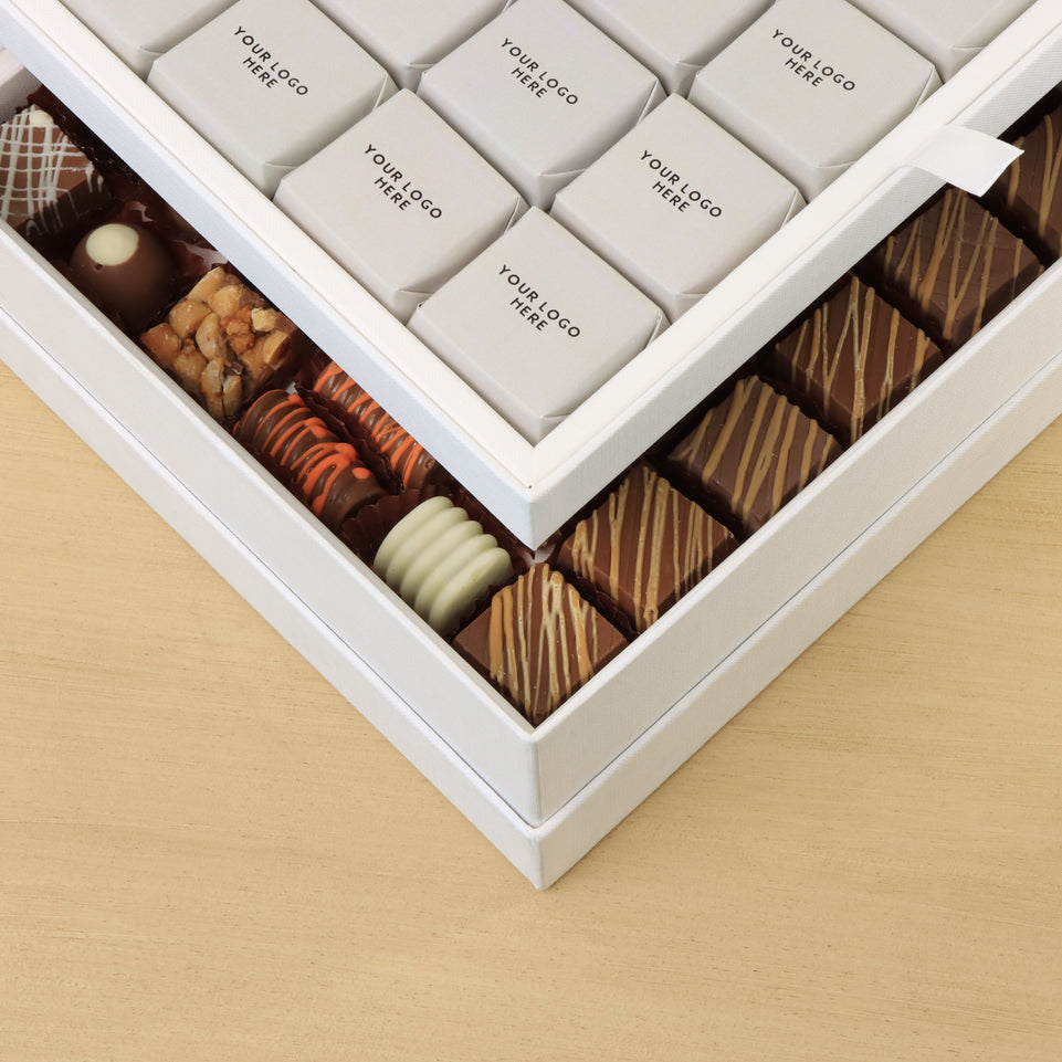 Corporate customized premium chocolate 2-layer hard box