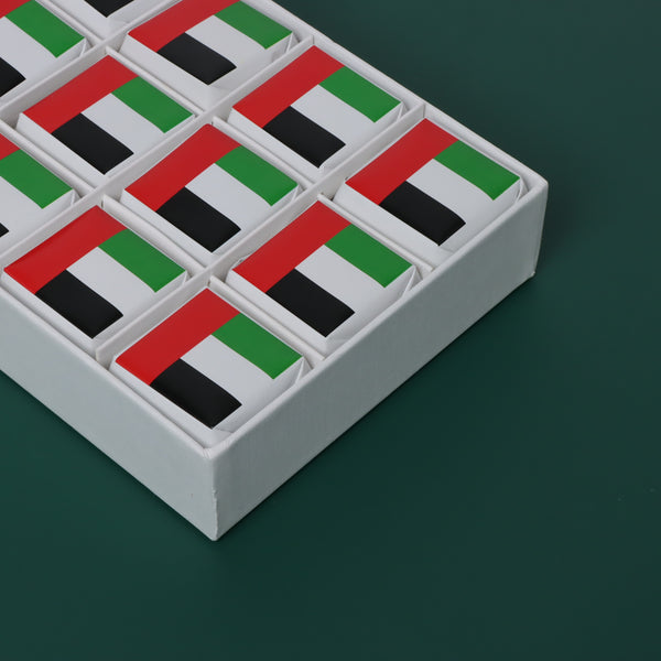 Arabic calligraphy national day with flag designed 12 piece premium chocolate hard box
